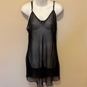 Frederick's of Hollywood Black Sheer Chemise